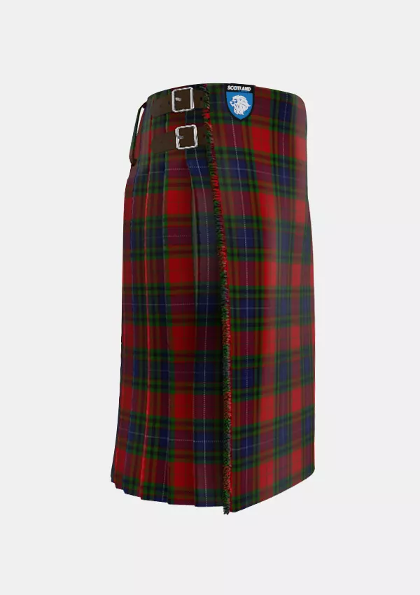 Traditional_Manson_Tartan_987_kilt_right_image_with_pleated_design_and_adjustable_buckles_for_men