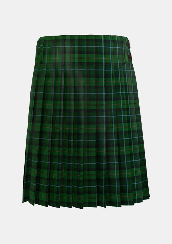 Traditional_McCandlish_Hunting_Green_Tartan_3328_kilt_back_image_with_pleated_design_and_adjustable_buckles_for_men