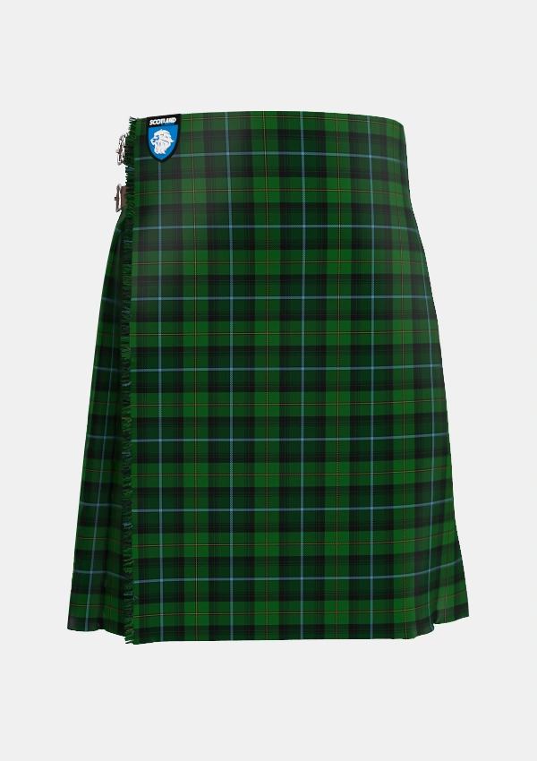 Traditional_McCandlish_Hunting_Green_Tartan_3328_kilt_front_image_with_pleated_design_and_adjustable_buckles_for_men