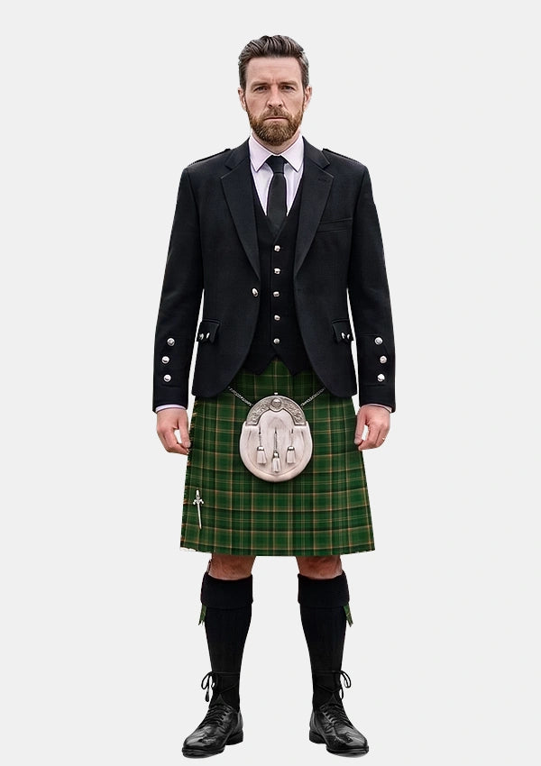 Traditional_McMahon_Gordon_and_Family_Tartan_Kilt_and_Argyle_Jacket_Kilt_Outfits_front_image