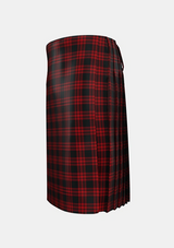 Traditional_Menzies_Hunting_Tartan_1184_kilt_left_image_with_pleated_design_and_adjustable_buckles_for_men
