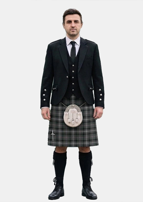 Traditional_Midnight_Thistle_Tartan_7499_Kilt_and_Argyle_Jacket_Kilt_Outfits_front_image