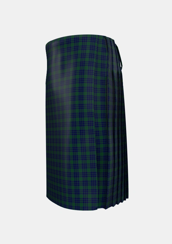 Traditional_Montgomery_2_Tartan_114_kilt_left_image_with_pleated_design_and_adjustable_buckles_for_men