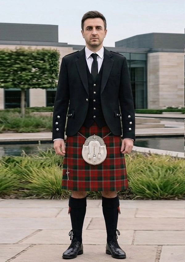 Traditional_Montrose_Tartan_350_Kilt_and_Argyle_Jacket_Kilt_Outfit_front_image