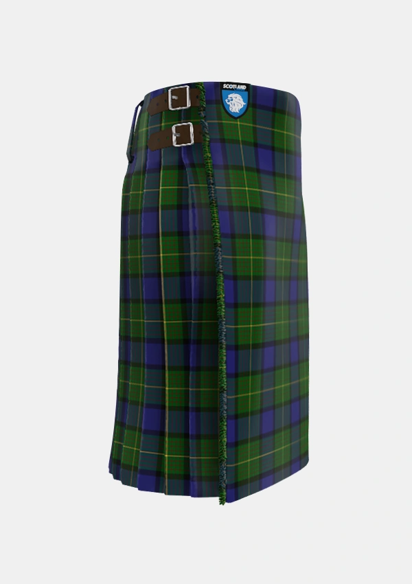 Traditional_Muir_Moore_Tartan_345_kilt_right_image_with_pleated_design_and_adjustable_buckles_for_men