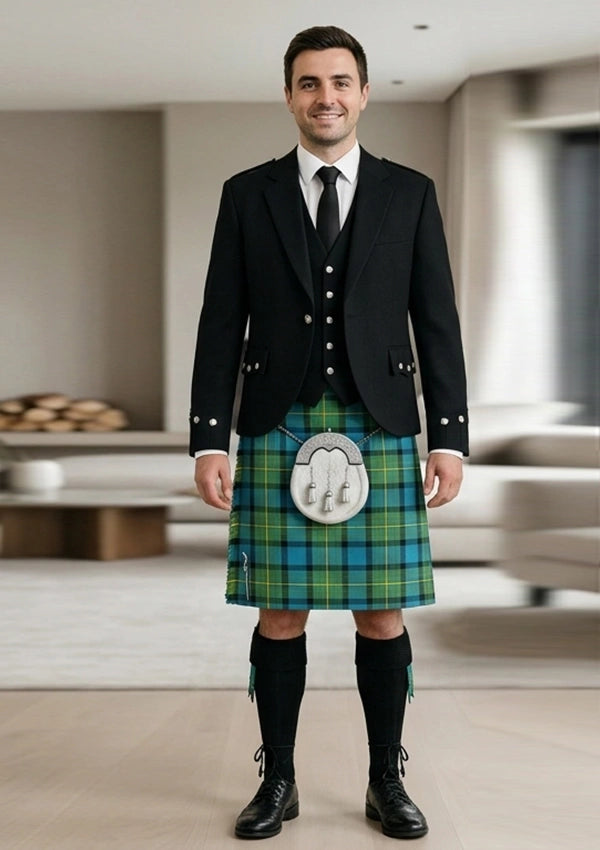 Traditional_Muir_tartan_Kilt_and_Argyle_Jacket_Kilt_Outfit_front_image