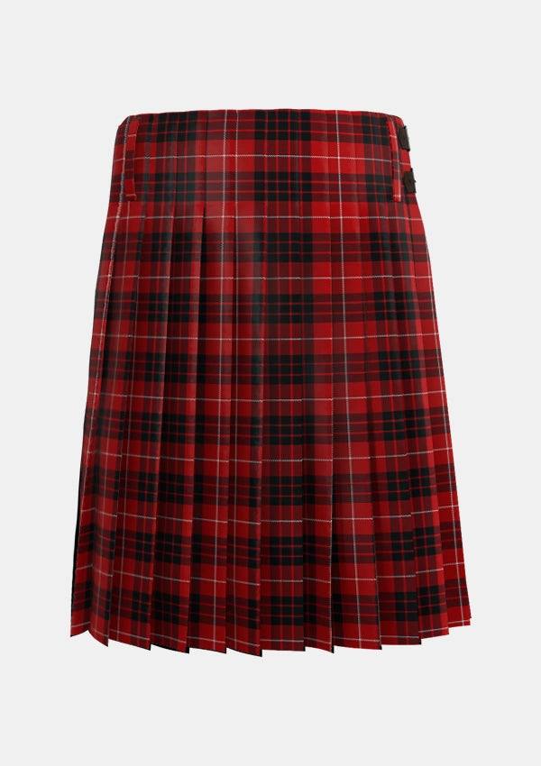 Traditional_Munro_Black_and_Red_Tartan_1204_kilt_back_image_with_pleated_design_and_adjustable_buckles_for_men