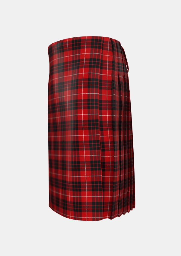 Traditional_Munro_Black_and_Red_Tartan_1204_kilt_left_image_with_pleated_design_and_adjustable_buckles_for_men