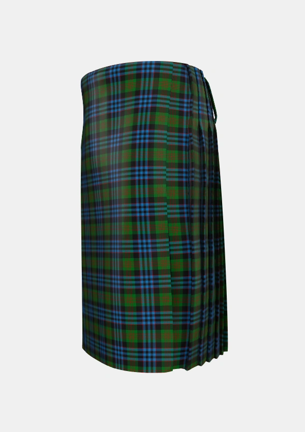 Traditional_Newlands_of_Lauriston_Tartan_2175_kilt_left_image_with_pleated_design_and_adjustable_buckles_for_men