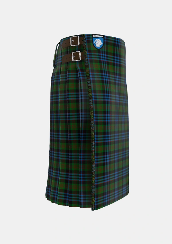 Traditional_Newlands_of_Lauriston_Tartan_2175_kilt_right_image_with_pleated_design_and_adjustable_buckles_for_men