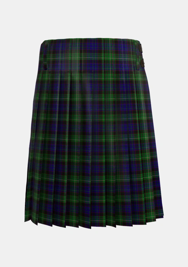 Traditional_Nicolson_Green_Hunting_Tartan_322_kilt_back_image_with_pleated_design_and_adjustable_buckles_for_men
