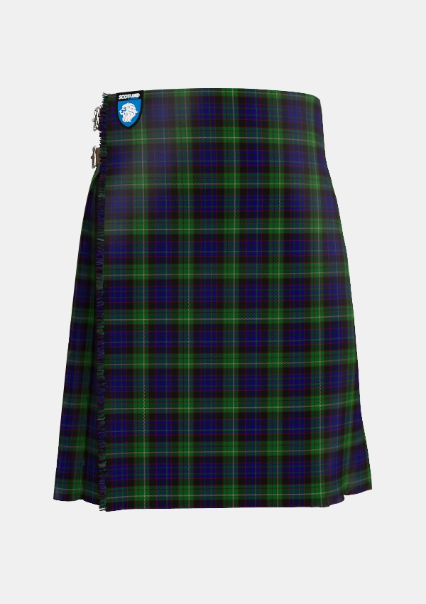 Traditional_Nicolson_Green_Hunting_Tartan_322_kilt_front_image_with_pleated_design_and_adjustable_buckles_for_men