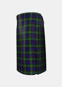 Traditional_Nicolson_Green_Hunting_Tartan_322_kilt_left_image_with_pleated_design_and_adjustable_buckles_for_men