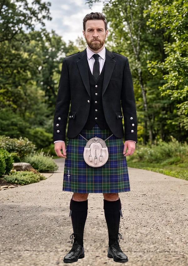 Traditional_O_Sheehan_Tartan_7115_Kilt_and_Argyle_Jacket_Kilt_Outfit_front_image