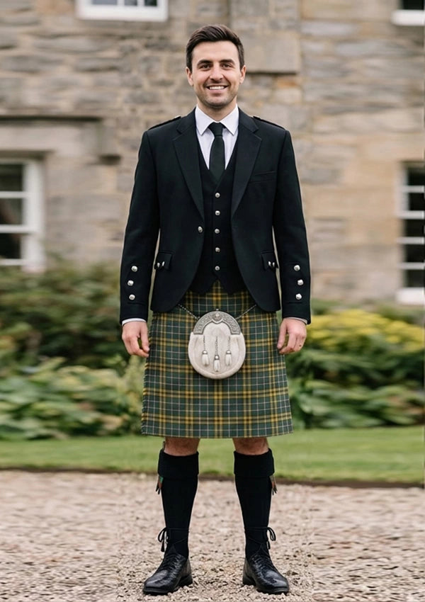 Traditional_O_neill_tartan_2663_Kilt_and_Argyle_Jacket_Kilt_Outfit_front_image