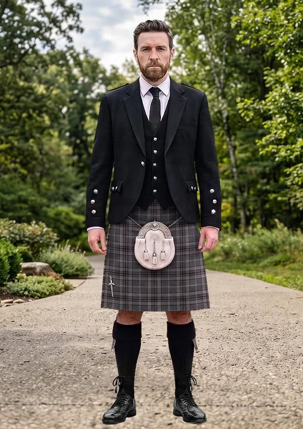 Traditional_Oban_Mist_Tartan_11010_Kilt_and_Argyle_Jacket_Kilt_Outfit_front_image
