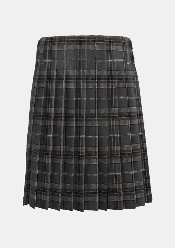Traditional_Oban_Mist_Tartan_kilt_11010_back_image_with_pleated_design_and_adjustable_buckles_for_men