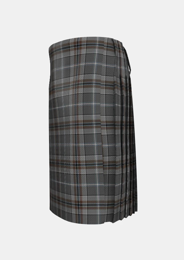Traditional_Oban_Mist_Tartan_kilt_11010_left_image_with_pleated_design_and_adjustable_buckles_for_men