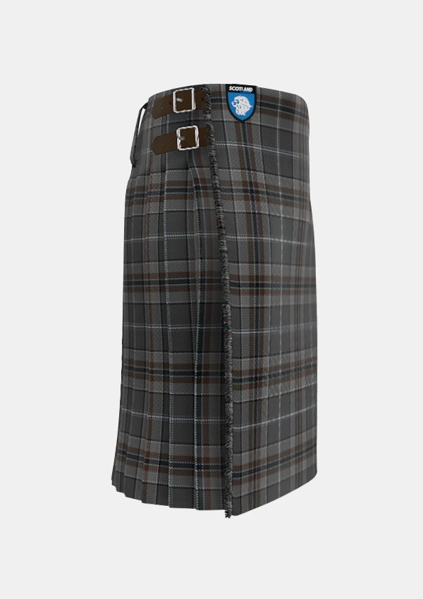Traditional_Oban_Mist_Tartan_kilt_11010_right_image_with_pleated_design_and_adjustable_buckles_for_men