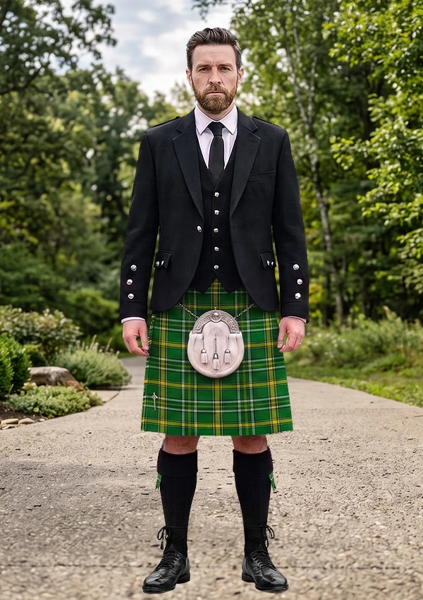 Traditional_Offaly_County_Tartan_7456_Kilt_and_Argyle_Jacket_Kilt_Outfit_front_image