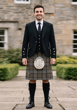 Traditional_Outlander_tartan_11113_Kilt_and_Argyle_Jacket_Kilt_Outfit_front_image