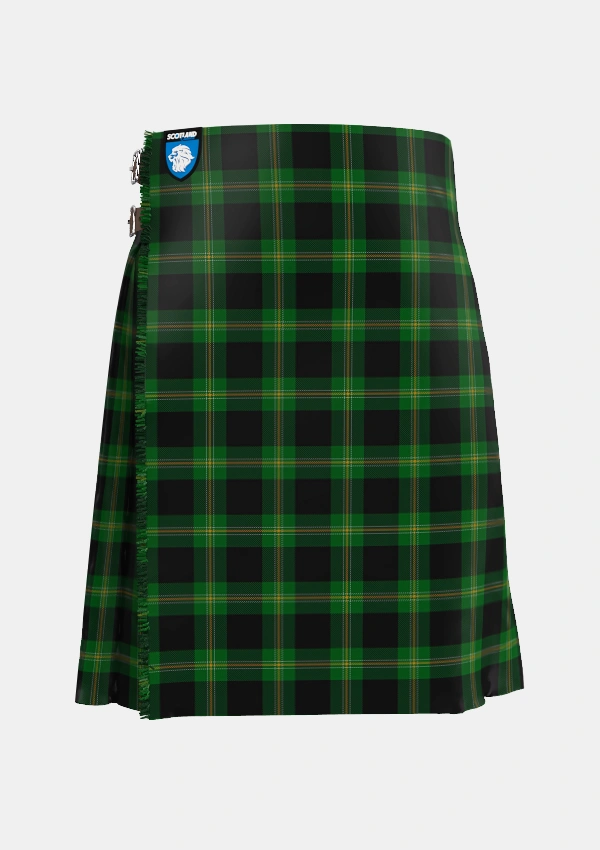Traditional_Perry_Hunting_Green_Personal_Tartan_1119_kilt_front_image_with_pleated_design_and_adjustable_buckles_for_men