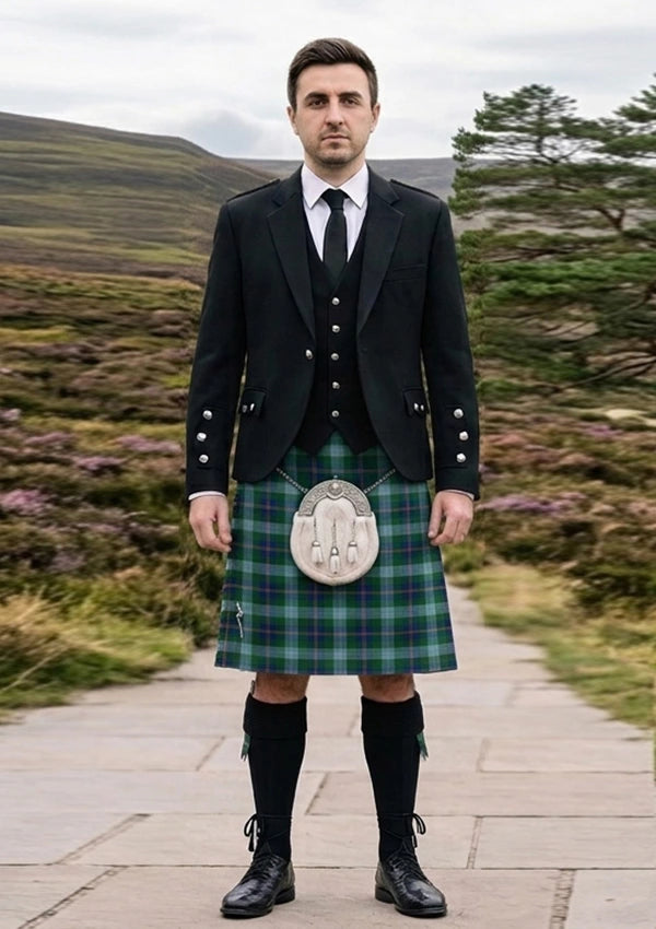 Traditional_Porteous_Tartan_1264_Kilt_and_Argyle_Jacket_Kilt_Outfit_front_image
