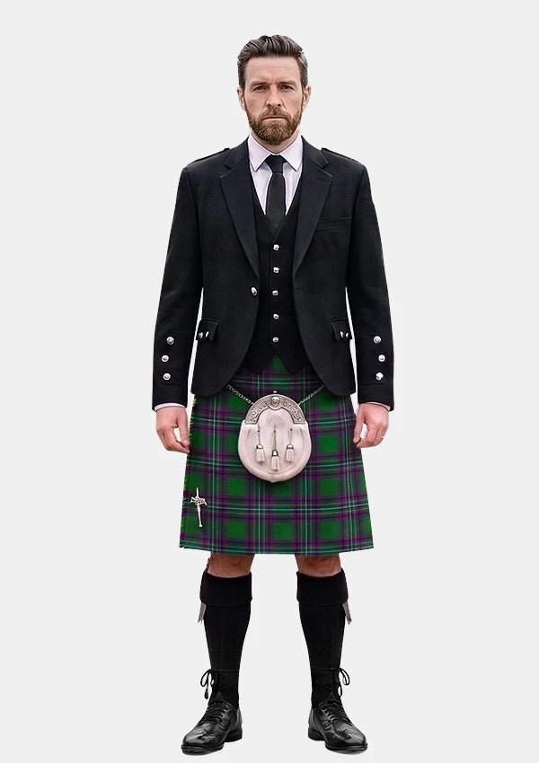 Traditional_Powell_Tartan_11787_Kilt_and_Argyle_Jacket_Kilt_Outfits_front_image