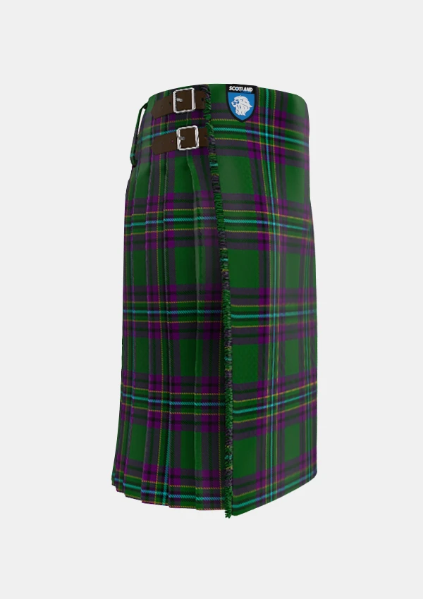Traditional_Powell_Tartan_kilt_11787_right_image_with_pleated_design_and_adjustable_buckles_for_men