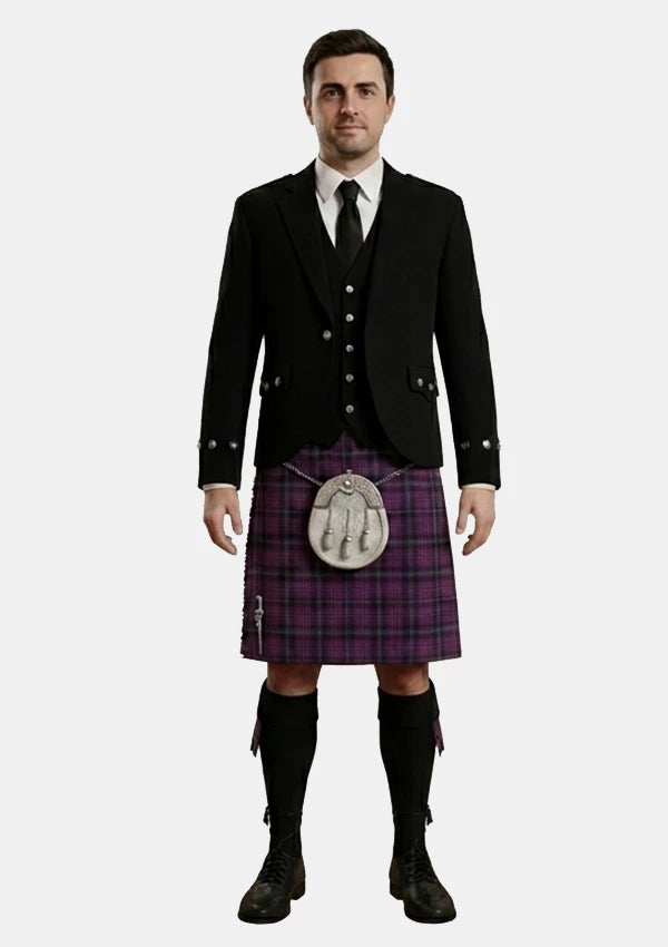 Traditional_Purple_Tartan_Kilt_and_Argyle_Jacket_Kilt_Outfits_front_image