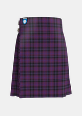 Traditional_Purple_Tartan_kilt_front_image_with_pleated_design_and_adjustable_buckles_for_men