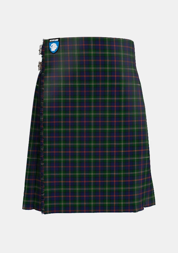 Traditional_Purves_Tartan_kilt_11173_front_image_with_pleated_design_and_adjustable_buckles_for_men