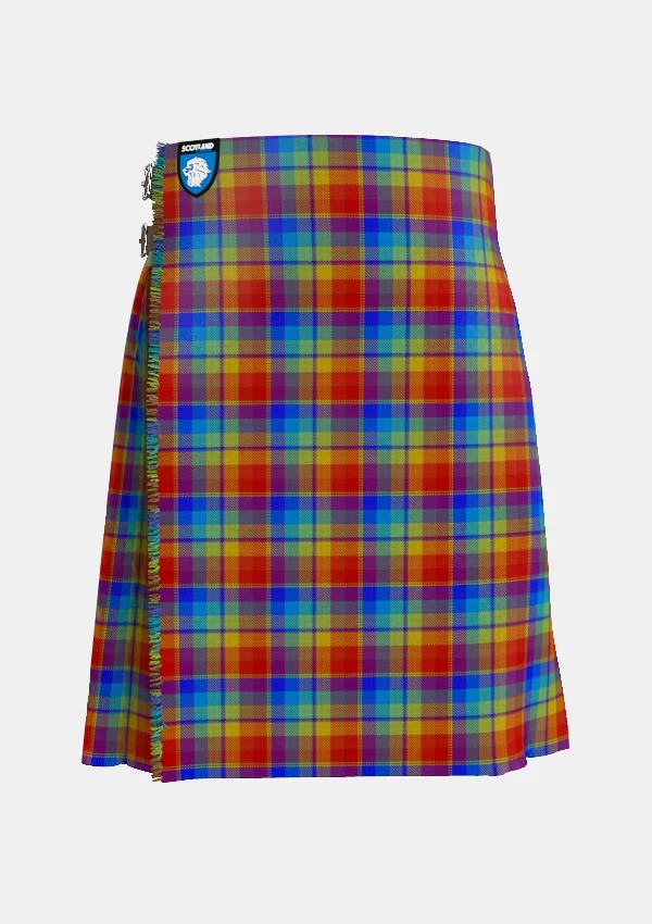 Traditional_Rainbow_tartan_front_image_with_pleated_design_and_adjustable_buckles_for_men