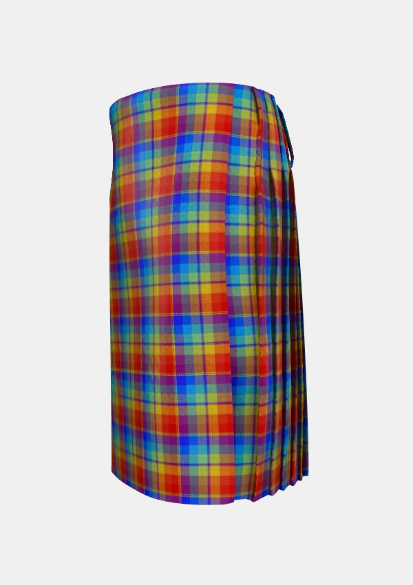 Traditional_Rainbow_tartan_left_image_with_pleated_design_and_adjustable_buckles_for_men