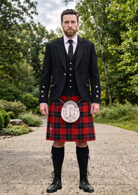 Traditional_Ramsay_Red_Tartan_1238_Kilt_and_Argyle_Jacket_Kilt_Outfit_front_image