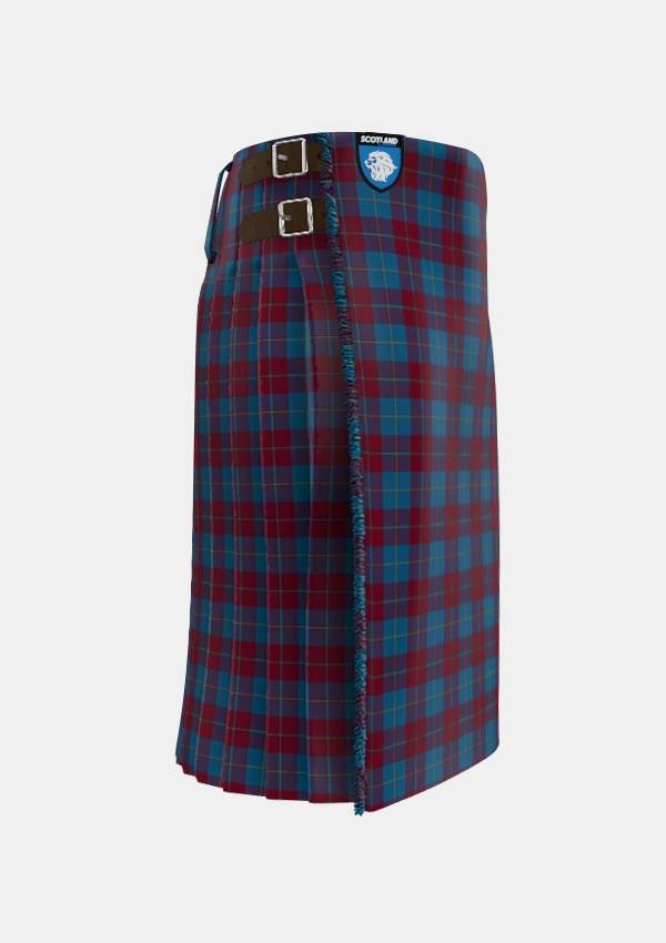Traditional_Reagan_Tartan_6427_kilt_right_image_with_pleated_design_and_adjustable_buckles_for_men