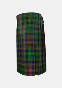 Traditional_Reid_Green_Tartan_2066_kilt_left_image_with_pleated_design_and_adjustable_buckles_for_men
