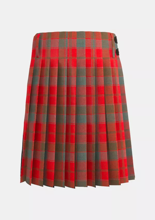 Traditional_Robertson_Red_Weathered_Tartan_kilt_back_image_with_pleated_design_and_adjustable_buckles_for_men