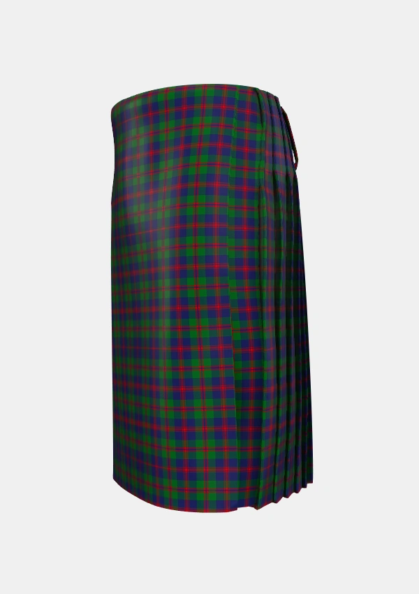 Traditional_Robertson_Struan_Tartan_530_kilt_left_image_with_pleated_design_and_adjustable_buckles_for_men