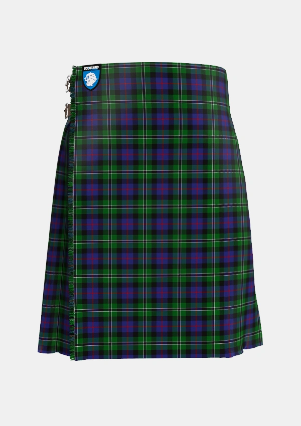 Traditional_Rose_Hunting_Tartan_1226_kilt_front_image_with_pleated_design_and_adjustable_buckles_for_men