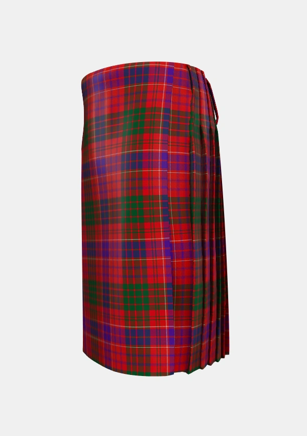 Traditional_Ross_3_Tartan_863_kilt_left_image_with_pleated_design_and_adjustable_buckles_for_men