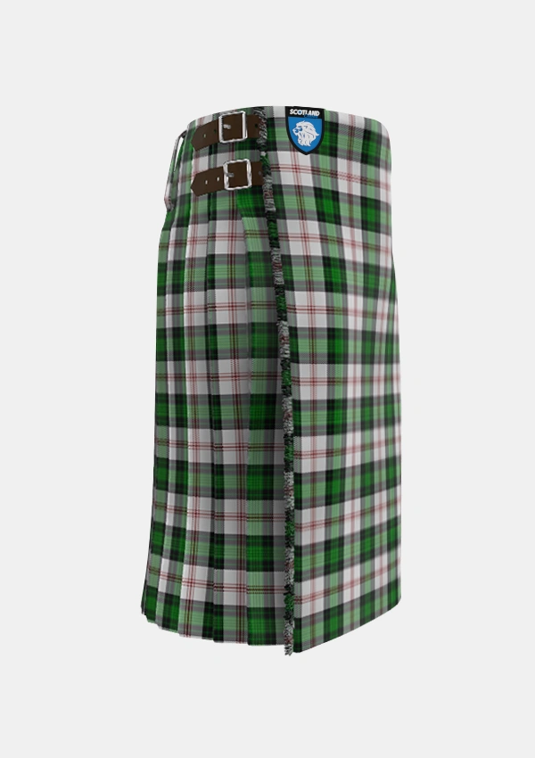 Traditional_Ross_Arisaid_Tartan_3170_kilt_right_image_with_pleated_design_and_adjustable_buckles_for_men