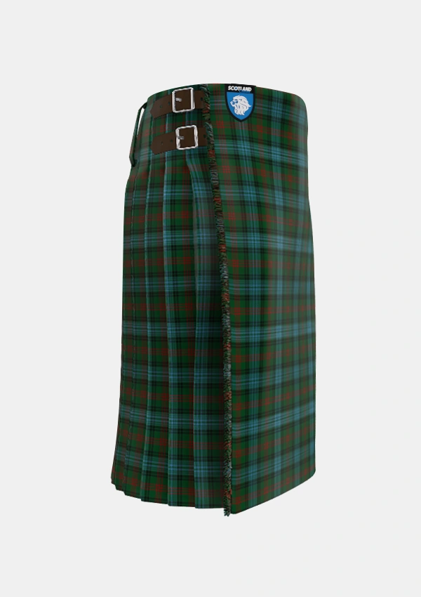 Traditional_Ross_Hunting_4_Tartan_710_kilt_right_image_with_pleated_design_and_adjustable_buckles_for_men