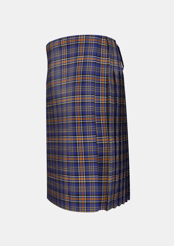 Traditional_Ruxton_Dress_Tartan_2380_kilt_left_image_with_pleated_design_and_adjustable_buckles_for_men