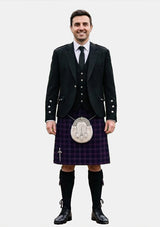 Traditional_Scottish_Heather_tartan_3909_Kilt_and_Argyle_Jacket_Kilt_Outfits_front_image