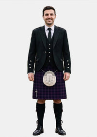 Traditional_Scottish_Heather_tartan_3909_Kilt_and_Argyle_Jacket_Kilt_Outfits_front_image