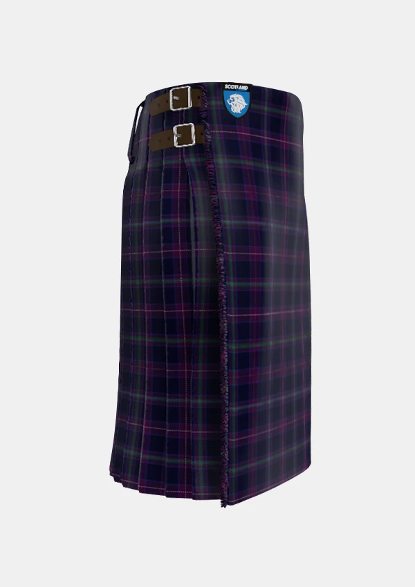 Traditional_Scottish_Heather_tartan_right_image_with_pleated_design_and_adjustable_buckles_for_men