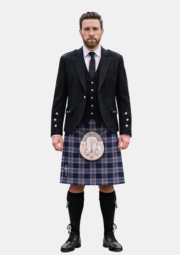 Traditional_Sibbald_Blue_Tartan_11024_Kilt_and_Argyle_Jacket_Kilt_Outfits_front_image