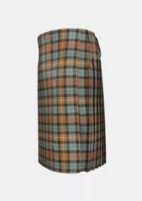 Traditional_Smith_Weathered_tartan_kilt_left_image_with_pleated_design_and_adjustable_buckles_for_men