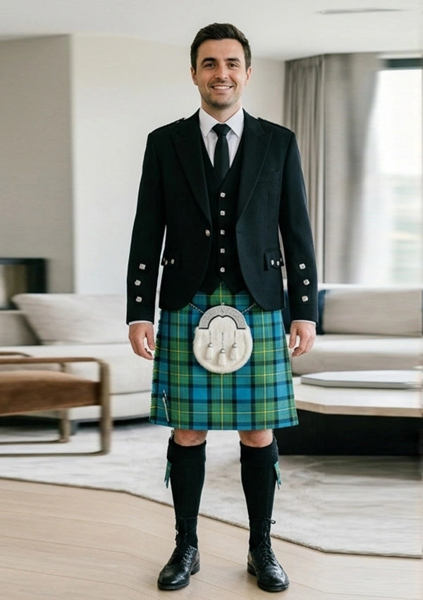 Traditional_Smith_tartan_Kilt_and_Argyle_Jacket_Kilt_Outfit_front_image